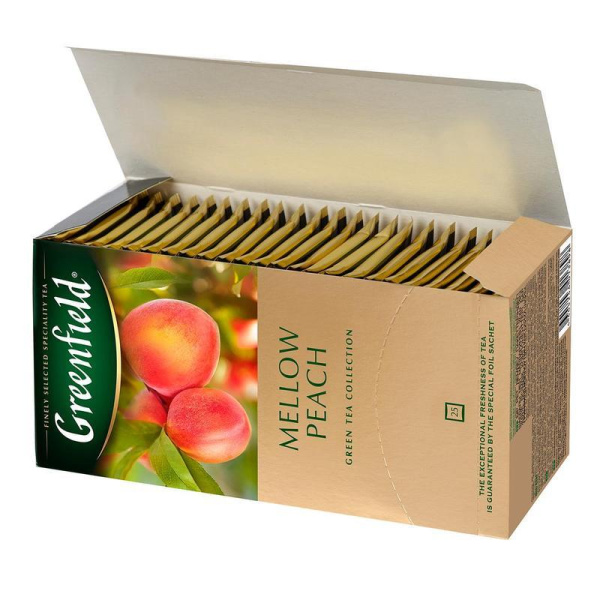 Чай Greenfield Mellow Peach зеленый с персиком и мандарином 25 пакетиков