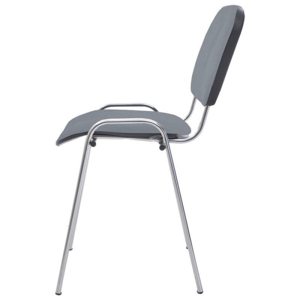 Стул офисный Easy Chair Изо серый (искусственная кожа, металл  хромированный)