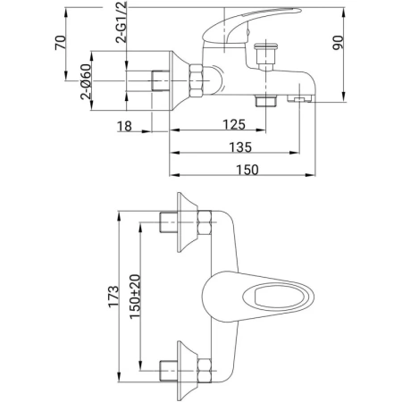 Смеситель для ванны/душа Juguni Phoenix JGN0220