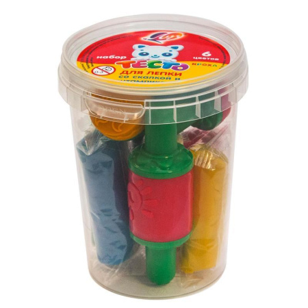 Набор для творчества Луч Тесто для лепки со скалкой и штампиками