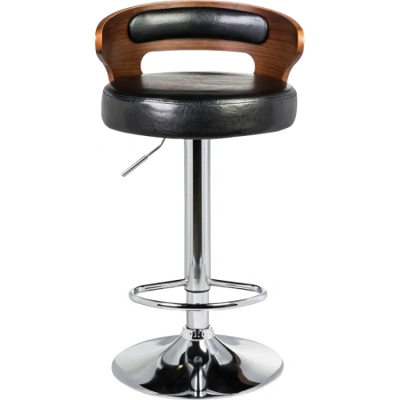 Стул барный Dobrin Fred чёрный/хромированный (искусственная кожа/металл)