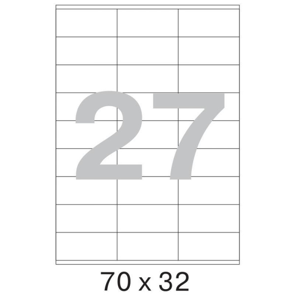 Этикетки самоклеящиеся ProMega Label белые 70х32 мм (27 штук на листе А4, 100 листов в упаковке)