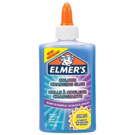 Клей для слаймов Elmer's Colour Changing Glue меняющий цвет с синего на фиолетовый 147 мл Клей для слаймов Elmer's Colour Changing Glue меняющий цвет с синего на фиолетовый 147 мл