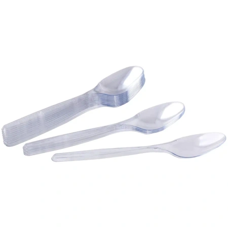 Ложка одноразовая столовая Комус Бюджет прозрачная 180 мм 50 штук в упаковке