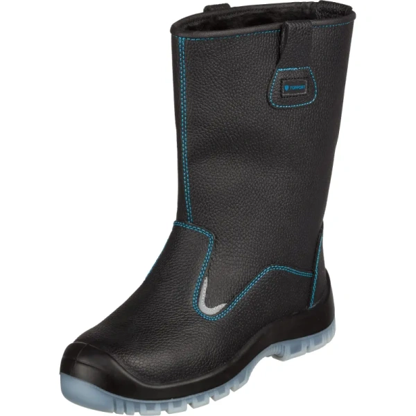 Сапоги рабочие зимние TOPFORT 5 МППИ ПУ-ТПУ из натуральной кожи с  металлическим подноском черные (размер 39)