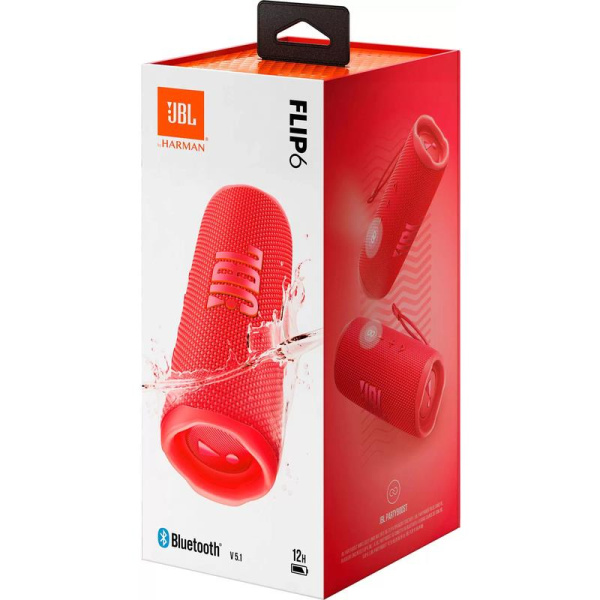 Акустическая система JBL Flip 6 красная (JBLFLIP6RED)