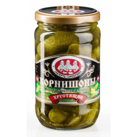 Корнишоны Скатерть-Самобранка хрустящие маринованные 370 г