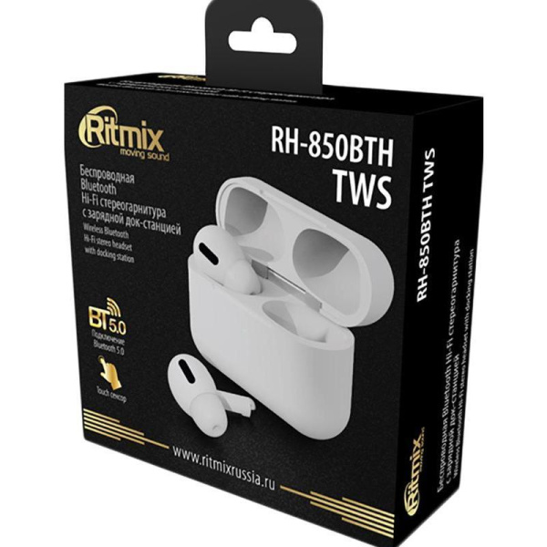 Наушники беспроводные Ritmix RH-850BTH TWS белые