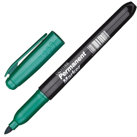 Маркер перманентный CC1118 зеленый (толщина линии 3-5 мм)