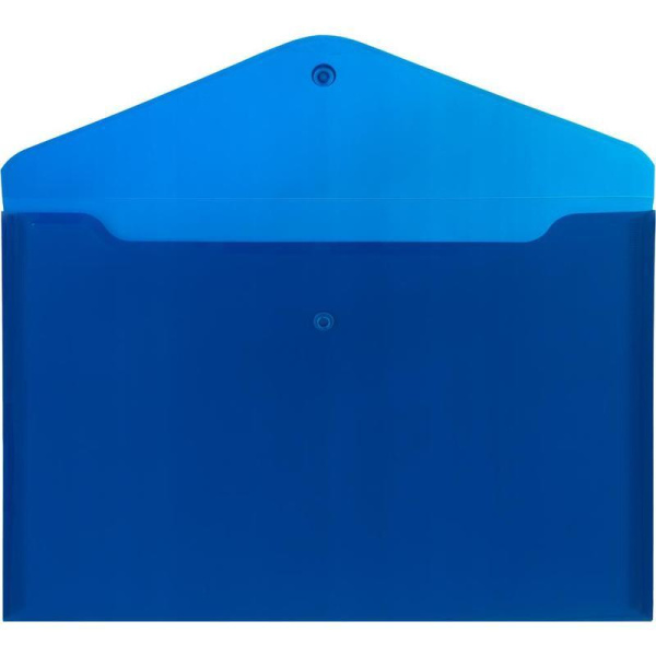 Папка-конверт на кнопке Attache Economy A4 синяя 200 мкм (10 штук в упаковке)