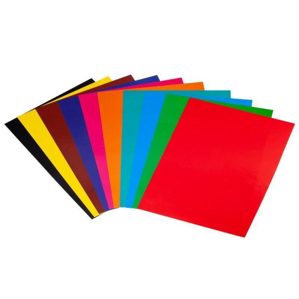 Бумага цветная Hatber Геометрия цвета Стрекозы (А4, 10 листов, 10 цветов, мелованная, двусторонняя)