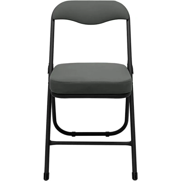 Стул складной РС 04 кант серый/черный (искусственная кожа)
