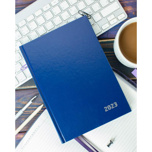 Ежедневник датированный 2023 год Attache Economy бумвинил А5 синий  (147x206 мм)
