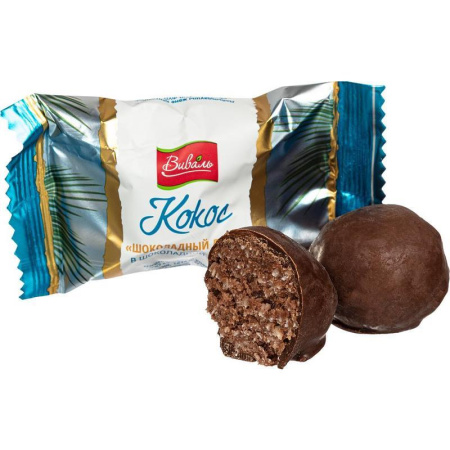 Конфеты шоколадные Виваль Шоколадный десерт Кокос в шоколадной глазури 240 г