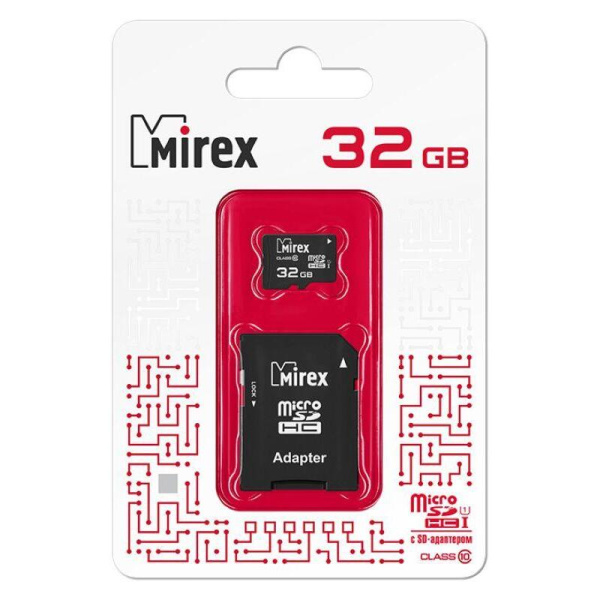 Карта памяти 32 ГБ microSDHC Mirex 13613-ADSUHS32 Class 10 UHS-I U1