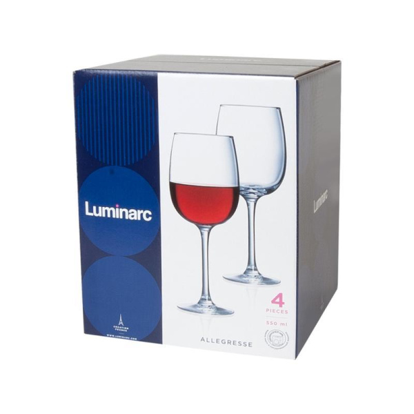 Бокал для вина (сауэр) Luminarc Аллегресс стеклянный 550 мл (4 штуки в  упаковке)