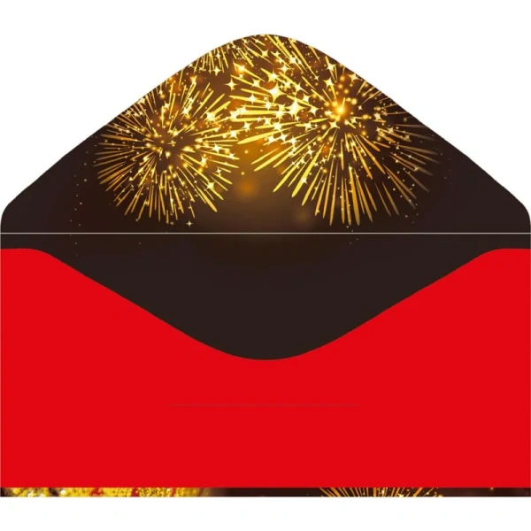 Конверт для денег подарочный Счастья в Новом Году! 84x168 мм с блёстками  (10 штук в упаковке, 075.697)