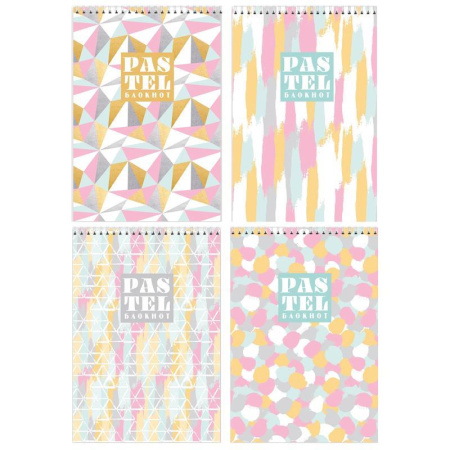 Блокнот Проф-пресс Пастельные тона А6 60 листов в клетку на гребне в ассортименте