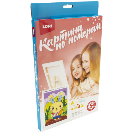 Картина по номерам Зайчик с морковкой для малышей