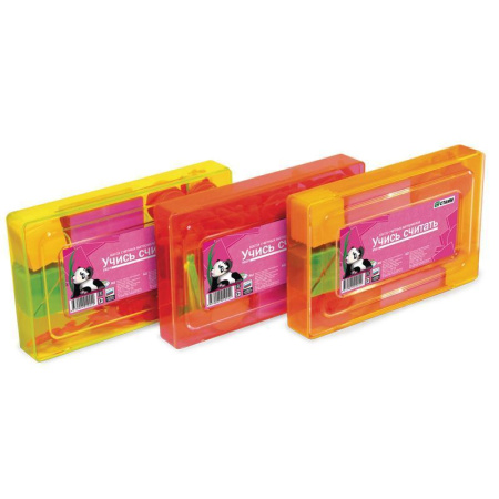 Касса цифр и счетного материала «Учись считать» из пластика (132 элемента)