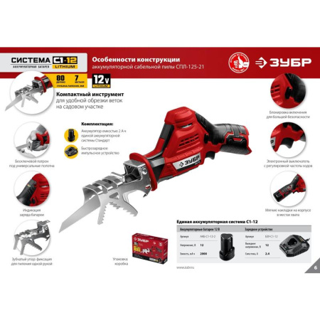 Пила сабельная Зубр СПЛ-125-21