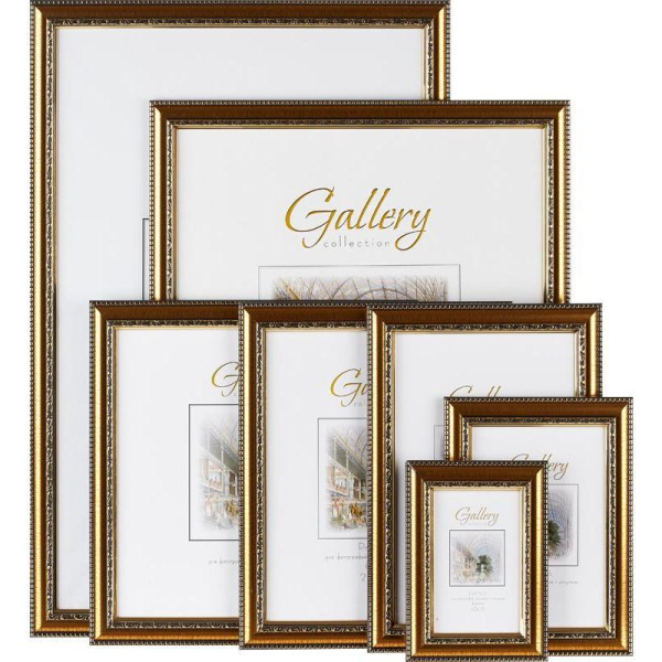 Рамка Gallery Версаль А4 20x30 см пластиковый багет 28 мм золотистая