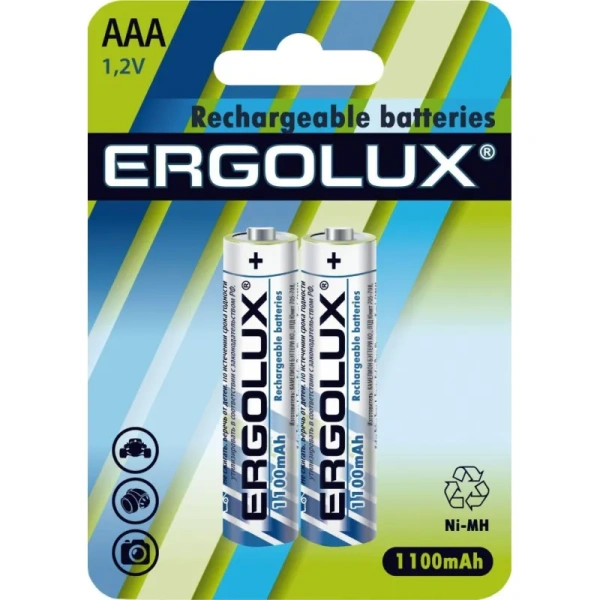 Аккумулятор AAA 1100 мАч Ergolux 2 штуки в упаковке Ni-Mh (12446)