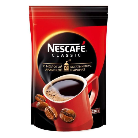 Кофе растворимый Nescafe Classic 220 г (пакет)