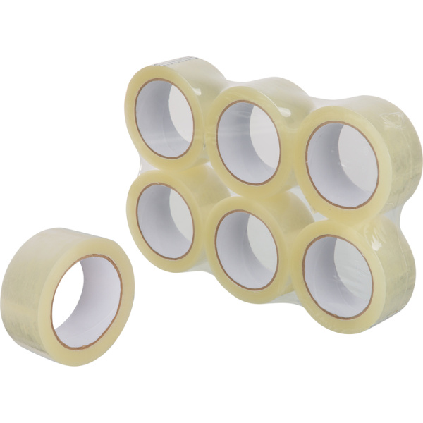 Клейкая лента упаковочная 48 мм х 100 м 38 мкм прозрачная (6 штук в  упаковке) Клейкая лента упаковочная 48 мм х 100 м 38 мкм прозрачная (6 штук в  упаковке)