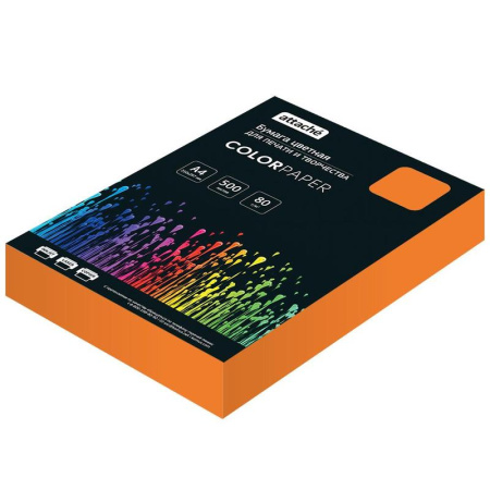 Бумага цветная для печати Attache оранжевый интенсив (А4, 80 г/кв.м, 500  листов)