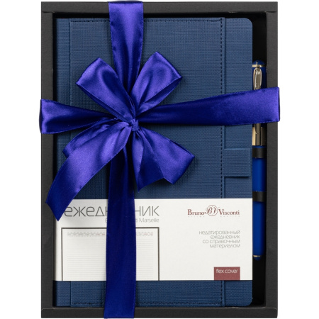 Набор недатированный Bruno Visconti Marseille (ежедневник синий, ручка)