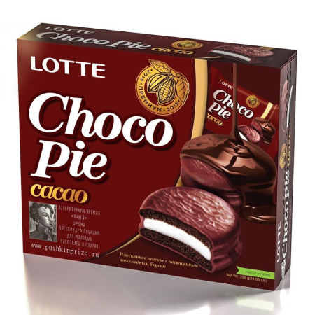 Пирожное Lotte Choco Pie какао 336 г (12 штук в упаковке) Пирожное Lotte Choco Pie какао 336 г (12 штук в упаковке)