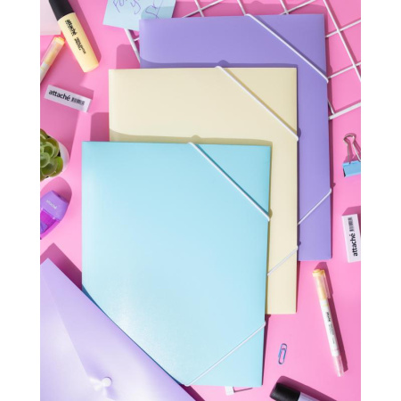 Папка на резинках Attache Акварель А4 20 мм пластиковая до 150 листов  сиреневая (толщина обложки 0.35 мм)