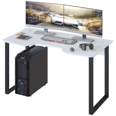 Стол компьютерный Сокол КСТ-19 (белый/черный, 1350х730х740 мм)