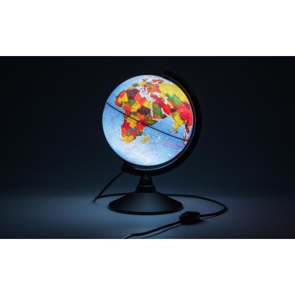 Глобус физико-политический с подсветкой,210мм