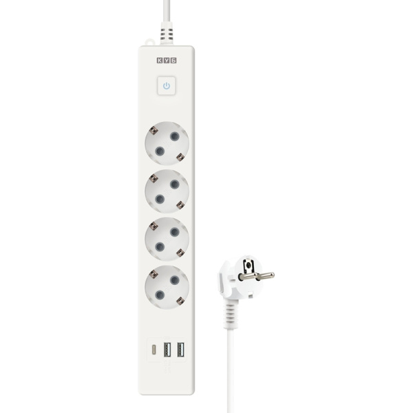 Удлинитель Power Cube 4 розетки + USB 1.9 м с заземлением и выключателем  (PC-6-2M)