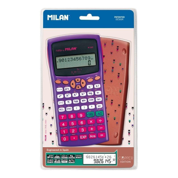 Калькулятор Milan M240 10+2 разрядный 240 функций фиолетовый