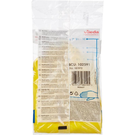 Перчатки латексные Vileda Professional Многоцелевые желтые (размер 9.5-10, XL, артикул производителя 102591)