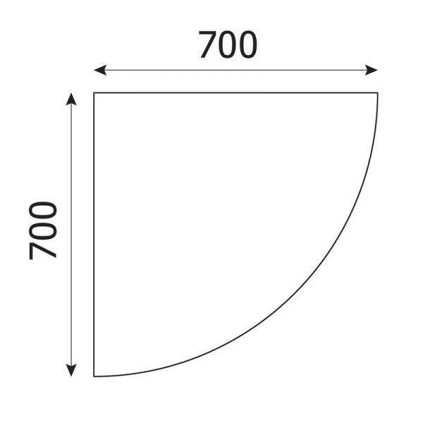 Сегмент 90 градусов Easy Business (ширина 700 мм, темный дуб/серый)