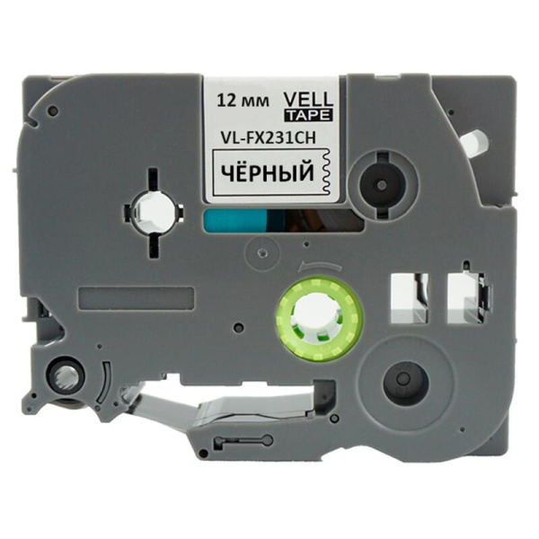 Картридж Vell VL-FX231CH для принтера этикеток Brother (12 мм x 8 м,  цвет ленты белый, шрифт черный)