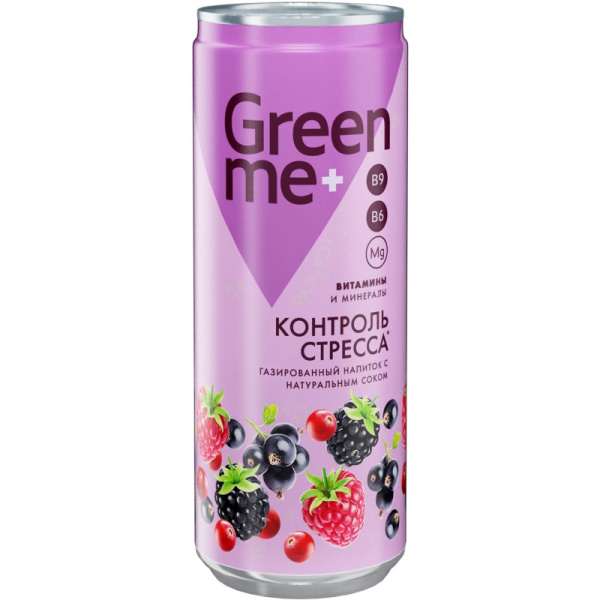 Напиток среднегазированный GreenMe Plus Stress Control 0.33 л Напиток среднегазированный GreenMe Plus Stress Control 0.33 л