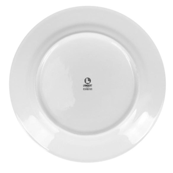 Тарелка фарфоровая Lambert диаметр 225 мм белая (фк6002)