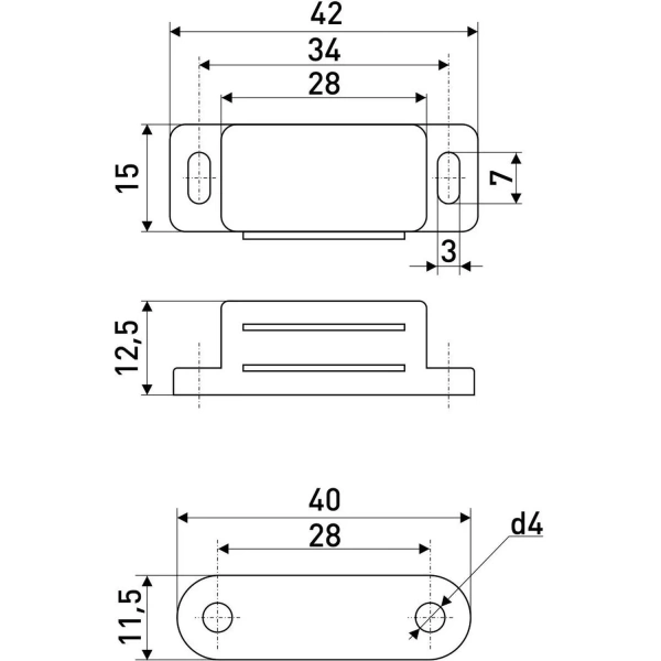 Накладка StahlBuro  коричневая 42х12,5 мм (4 штуки в упаковке)