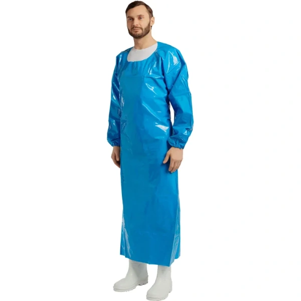 Фартук защитный Робин 2 полиуретановый синий 0.15 мм с рукавами