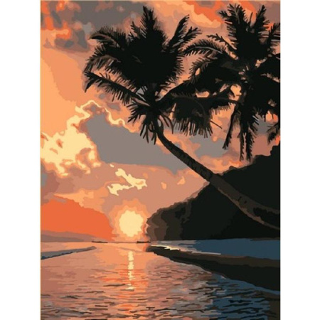 Картина по номерам Lori Пальмы на закате