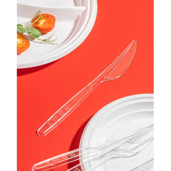 Нож одноразовый Комус Эконом прозрачный 180 мм 50 штук в упаковке Нож одноразовый Комус Эконом прозрачный 180 мм 50 штук в упаковке