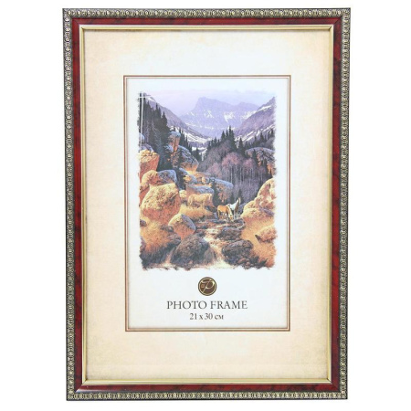 Рамка А4 21x30 см пластиковый багет 23 мм бордо