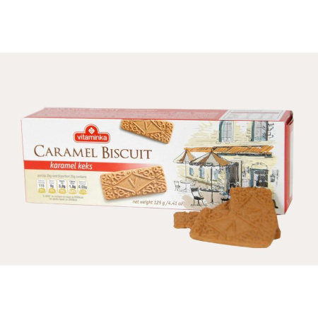 Печенье песочное Vitaminka Caramel Biscuit карамельное 125 г Печенье песочное Vitaminka Caramel Biscuit карамельное 125 г