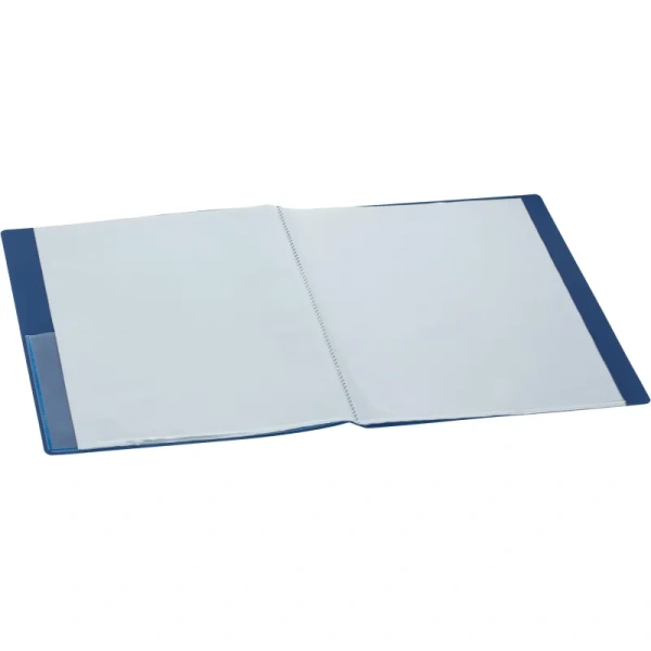 Папка файловая на 20 файлов Комус Шелк A4 16 мм синяя (толщина обложки 0.7 мм)