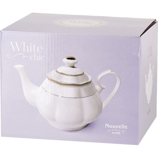 Чайник Nouvelle Home White Chic 1350 мл золотистый/белый